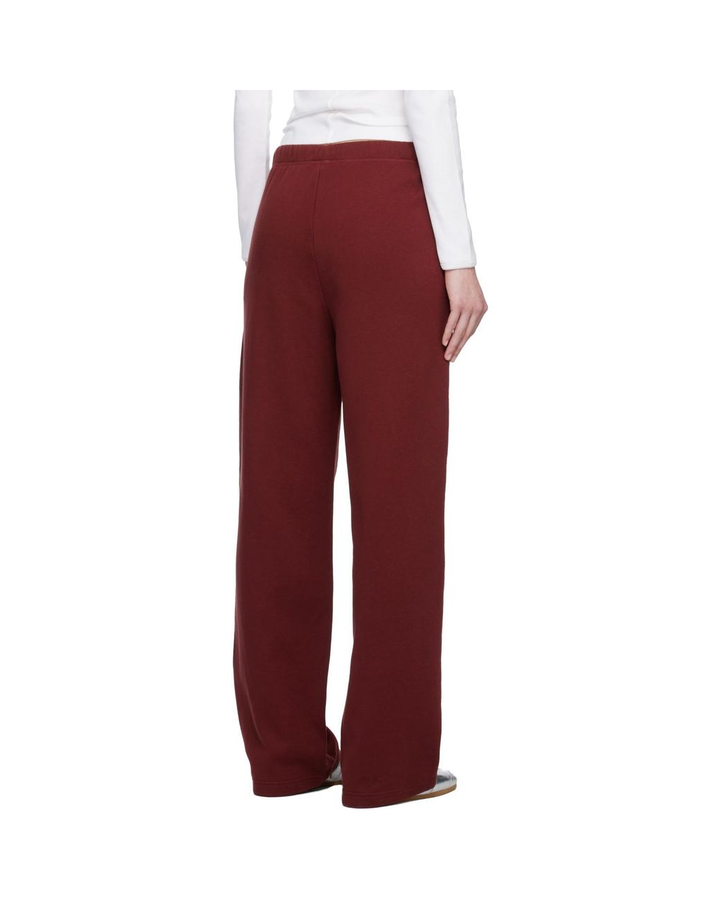 Skims Red Cotton Fleece Classic Straight Leg Sweatpants