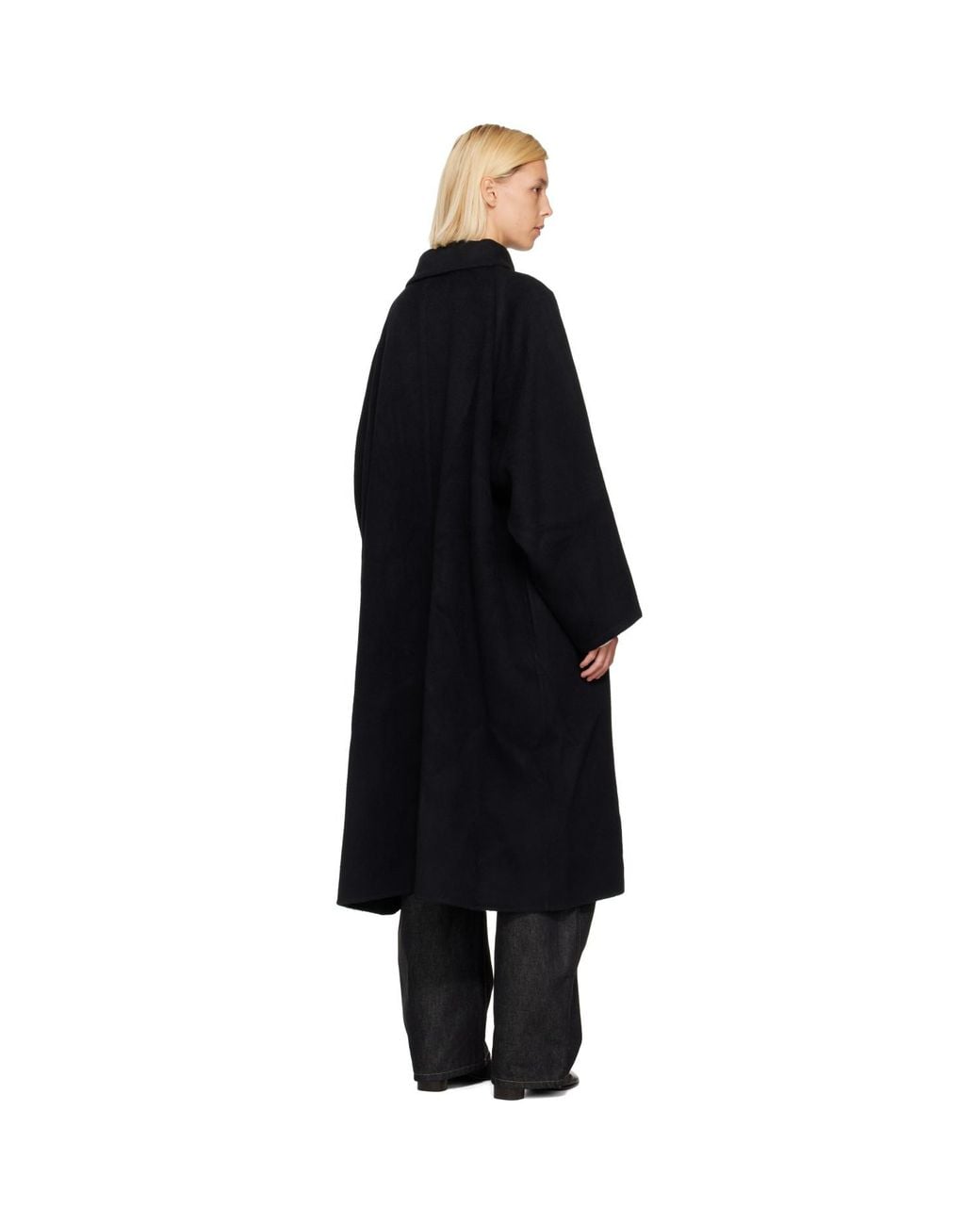LE17SEPTEMBRE Black Stand Neck Handmade Long Coat