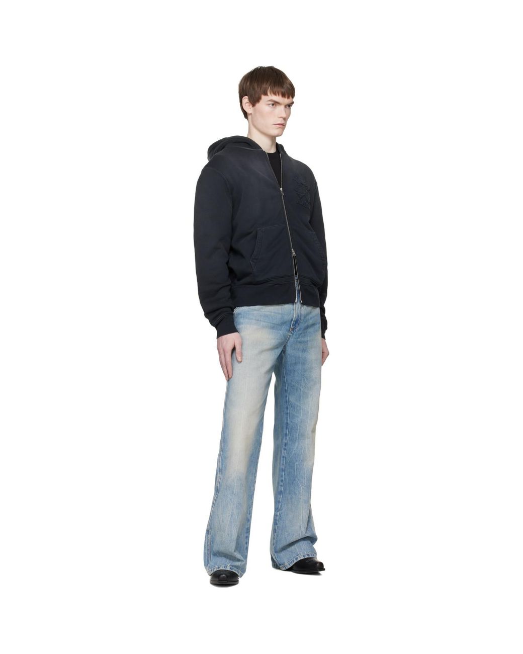 Amiri Blue Ma Quad Zip Hoodie for men