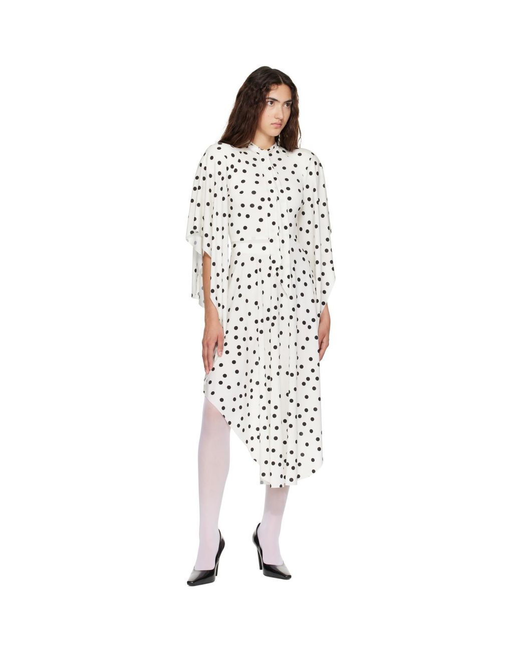 Vetements White Round Shoulder Midi Dress