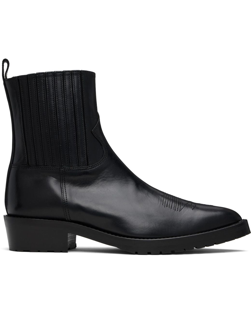 Toga Virilis Black Ssense Exclusive Leather Chelsea Boots for men