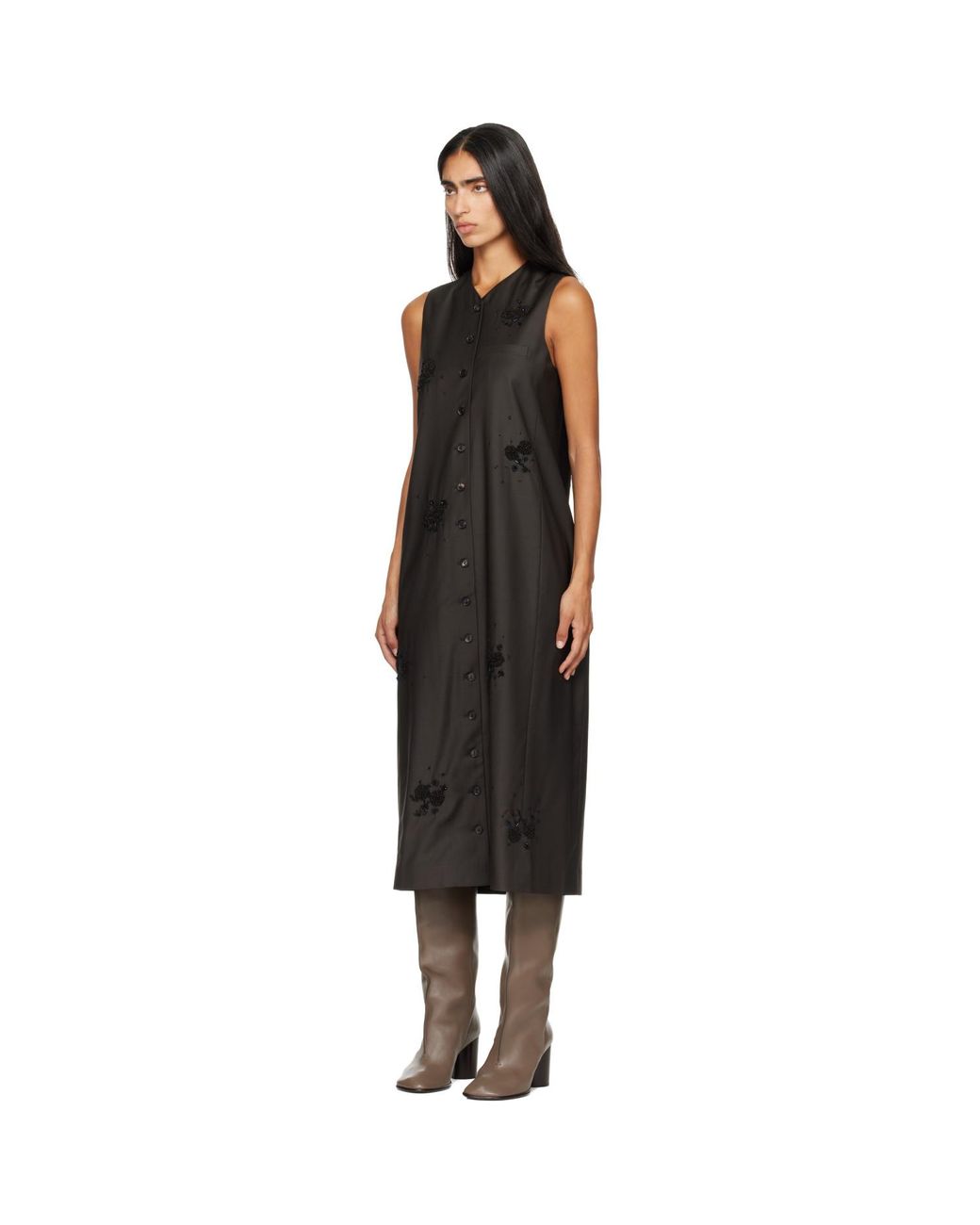 Cordera Black Tailored Embellished Maxi Dress