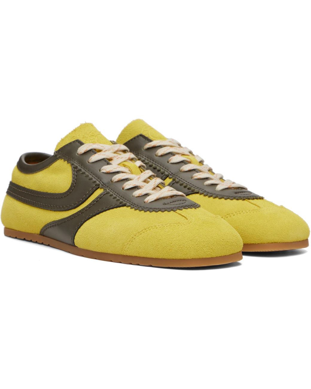 Dries Van Noten Black Khaki Suede Sneakers for men