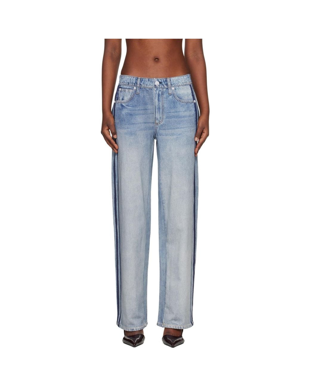 Rag & Bone Blue Miramar Wide-Leg Track Pants