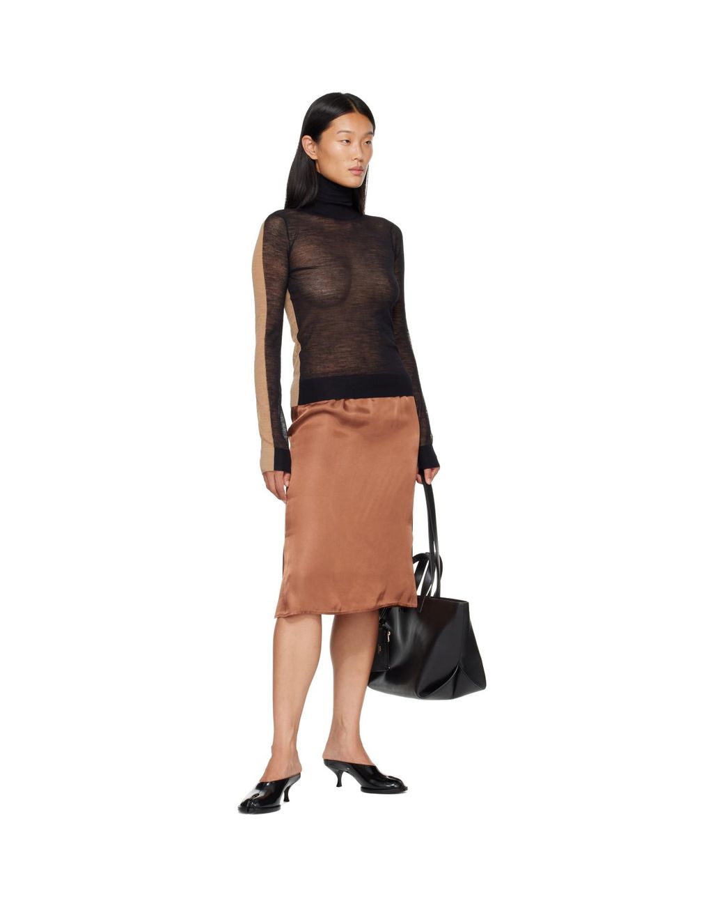 MM6 by Maison Margiela Black Front Back Pullover Turtleneck