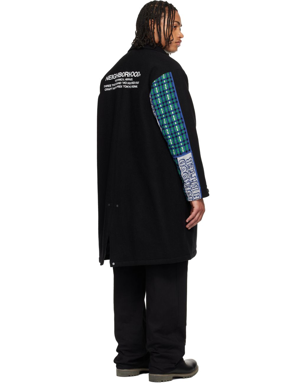 Neighborhood Black Wool Mod Coat for men