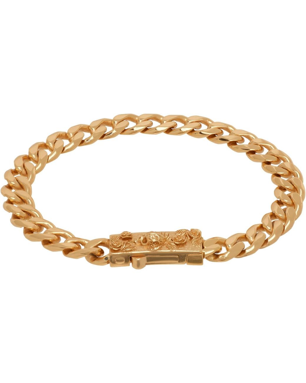 Emanuele Bicocchi Metallic Skull Box Clasp Chain Bracelet for men