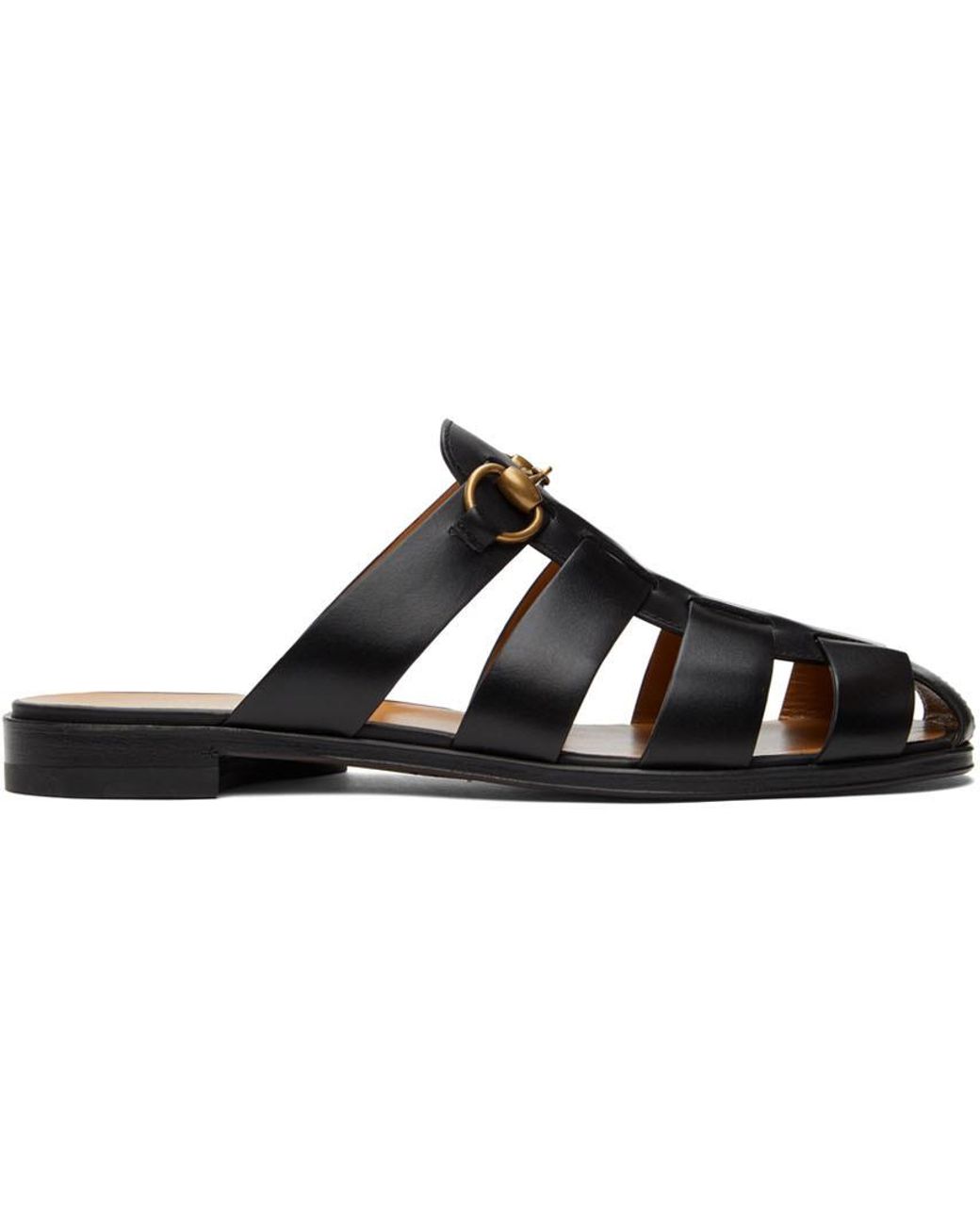 Gucci Horsebit Sandals in Black for Men Lyst