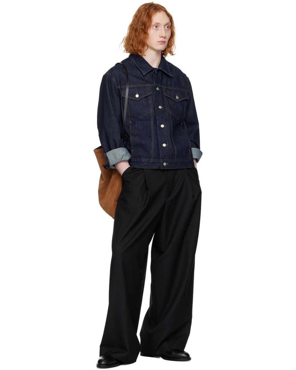 メンズ Dries Van Noten ブルー ルースフィット デニム メンズ Dries Van Noten ブルー ルースフィット デニム