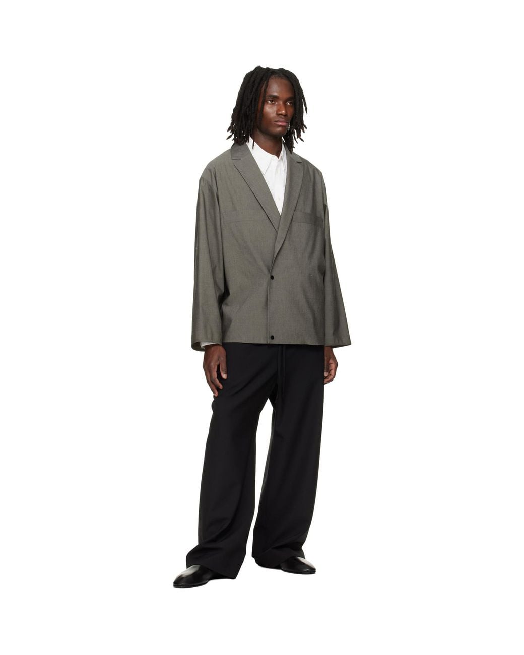 Fear Of God Gray Cotton Wool Oxford Shirt Blazer for men