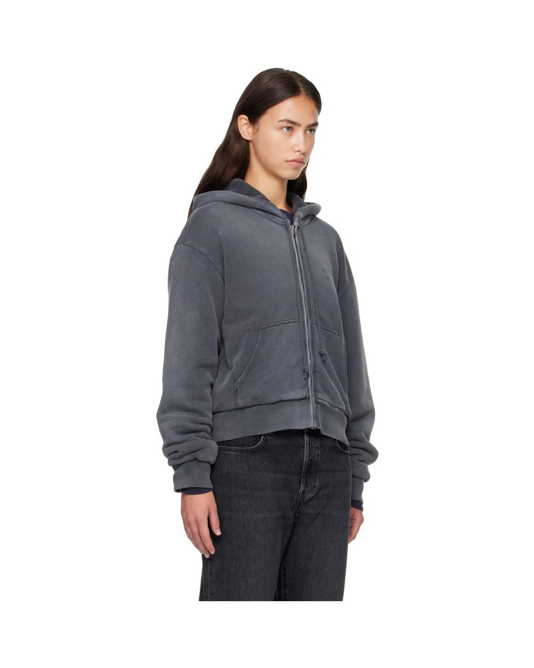 Acne Blue Sprayed Zip Hoodie