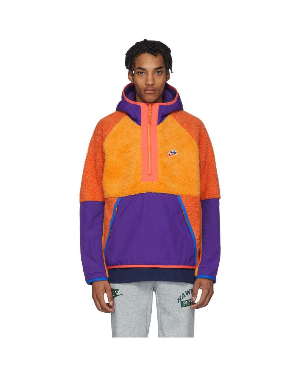 Blouson en molleton de sherpa orange Pullover Nike pour homme | Lyst