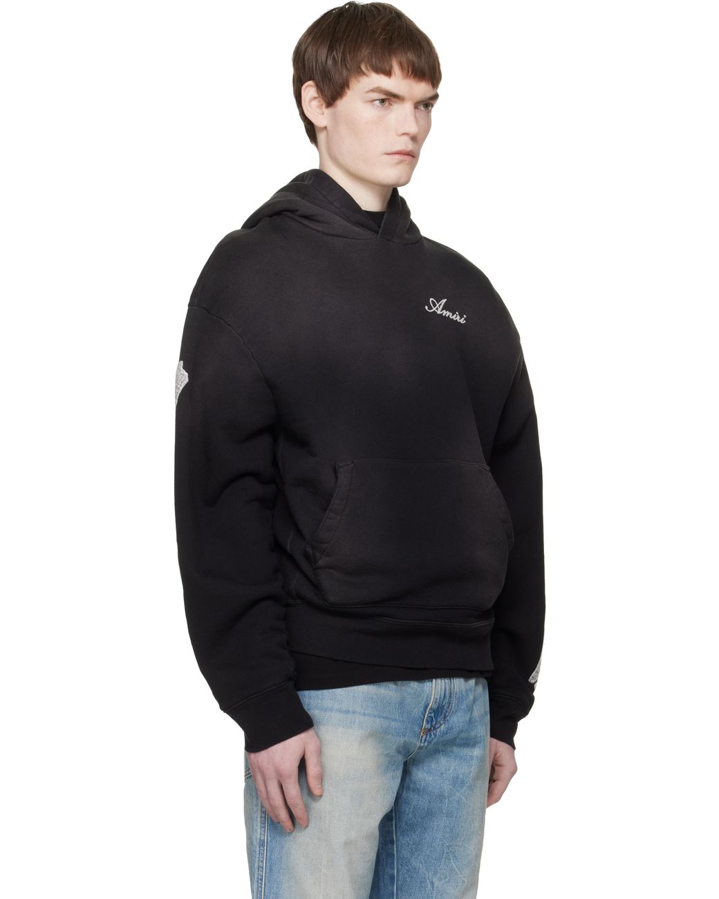 Amiri Black Bones Oversized Hoodie for men