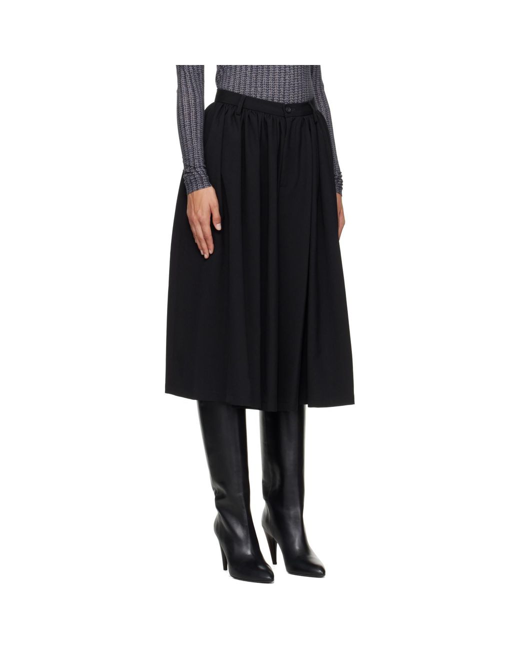 MM6 by Maison Margiela Black Light Wool Shorts