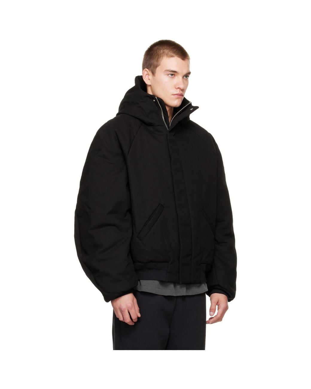 Seventh Black Orb Puffer Coat for men