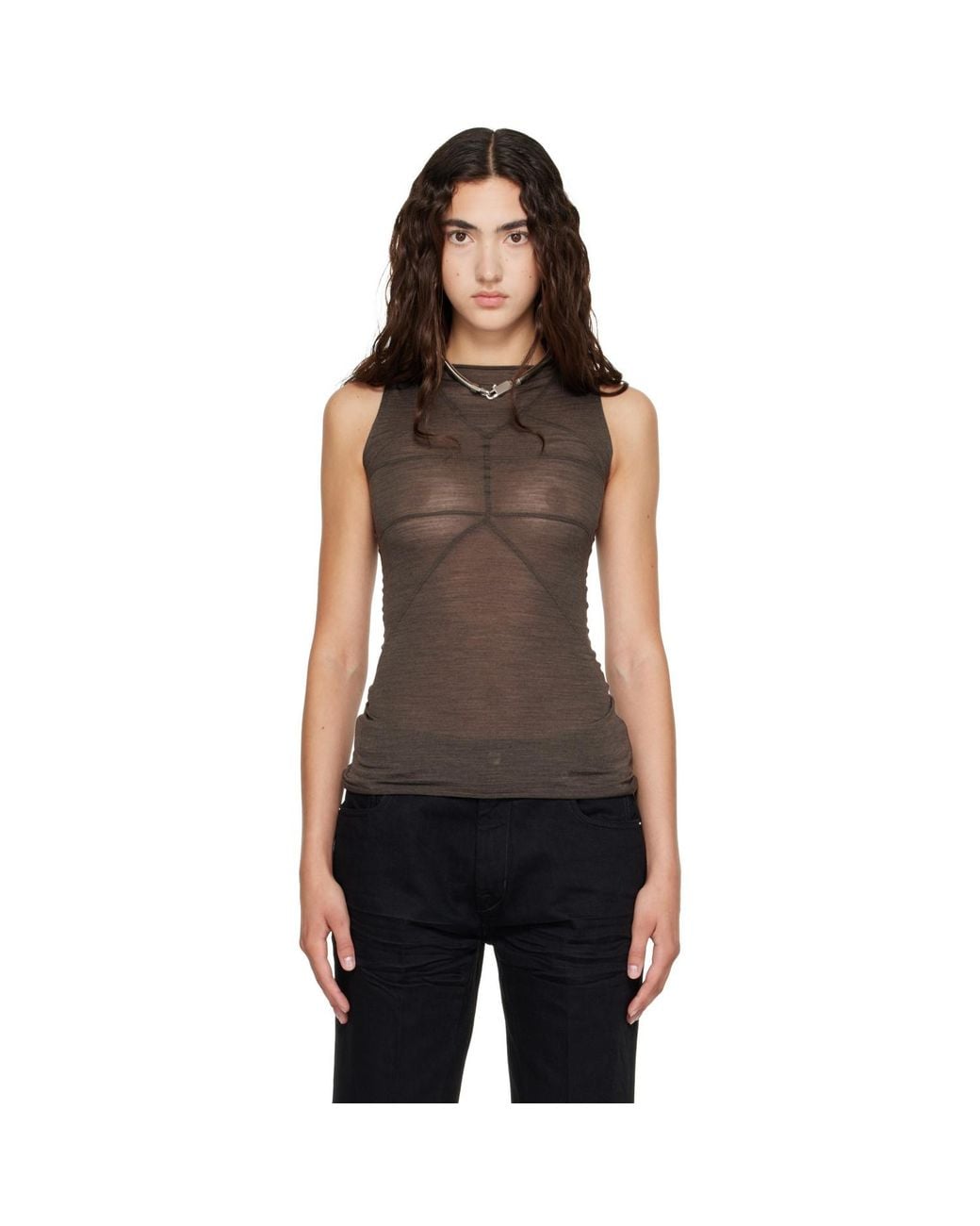 Rick Owens Black Tower Sleeveless Temple T Top