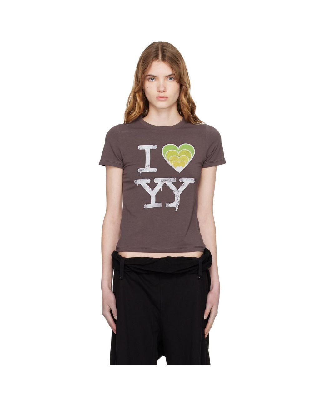 OPEN YY Brown Ssense Exclusive 'I Love Yy' Baby T-Shirt