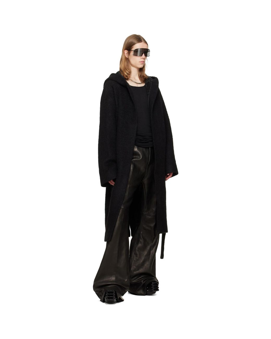 Rick Owens Black Tower Coat for men