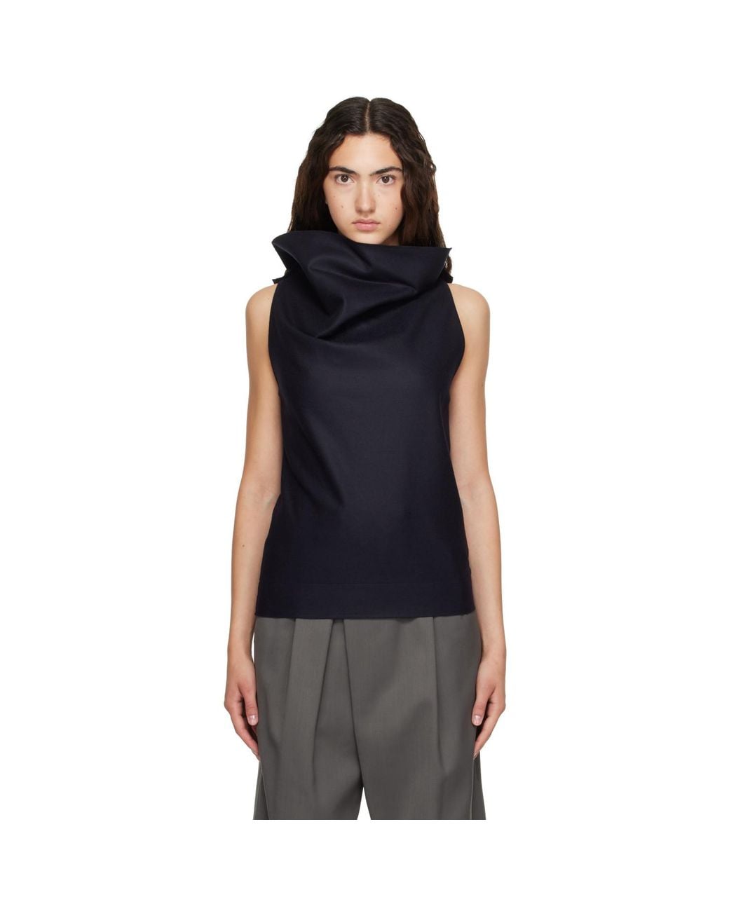 Issey Miyake Black Shell Top