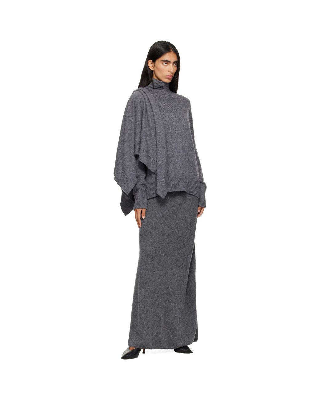 Lisa Yang Gray Frieda Blanket Scarf