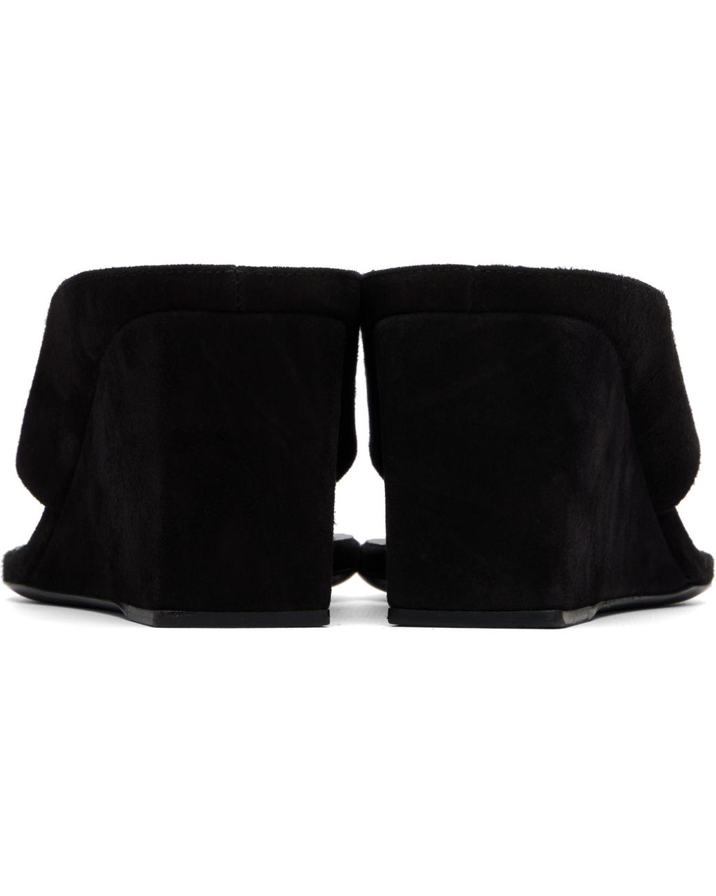 Alaïa Black Cube Thong Mule Sandals