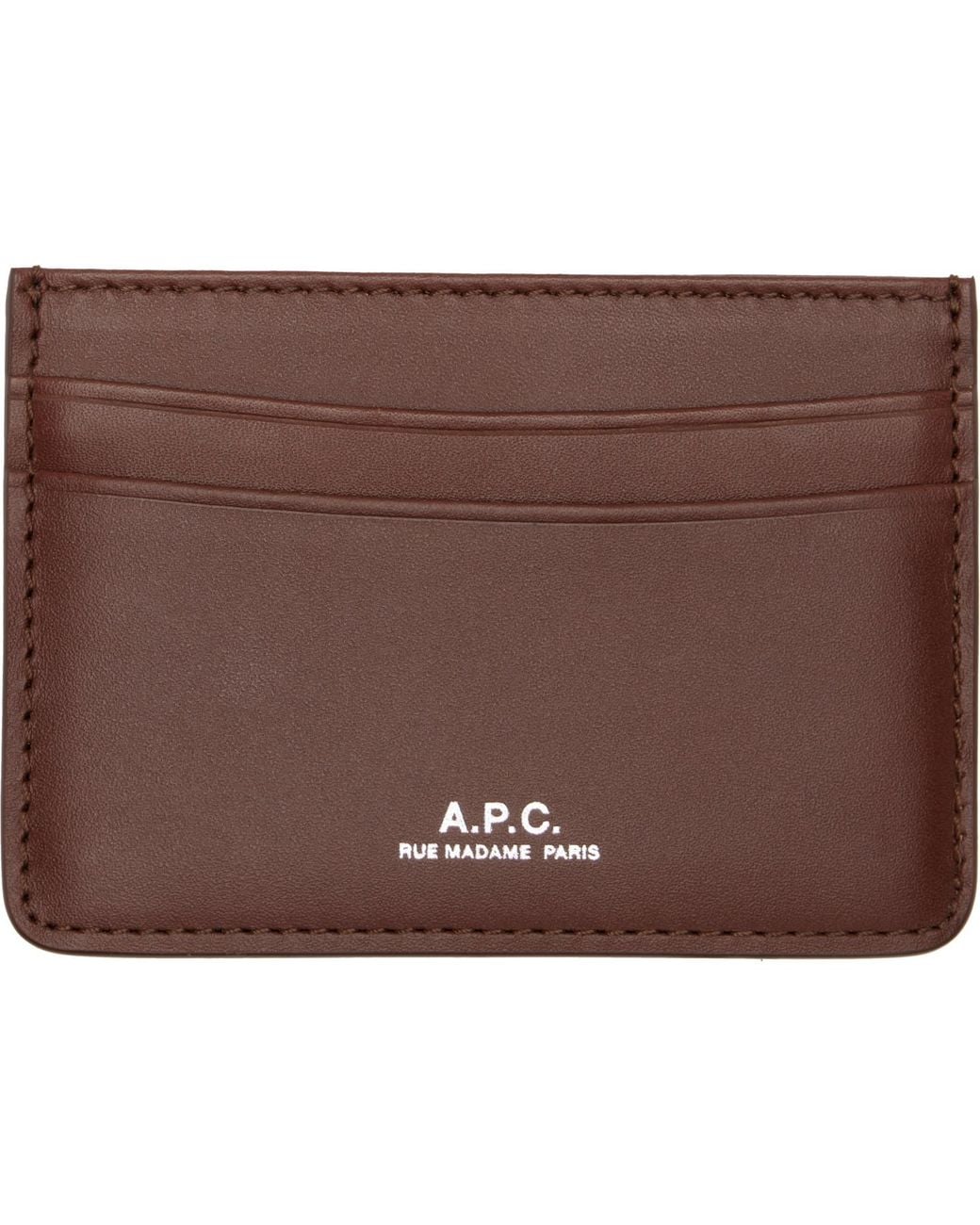 A.P.C. Brown André Card Holder for men