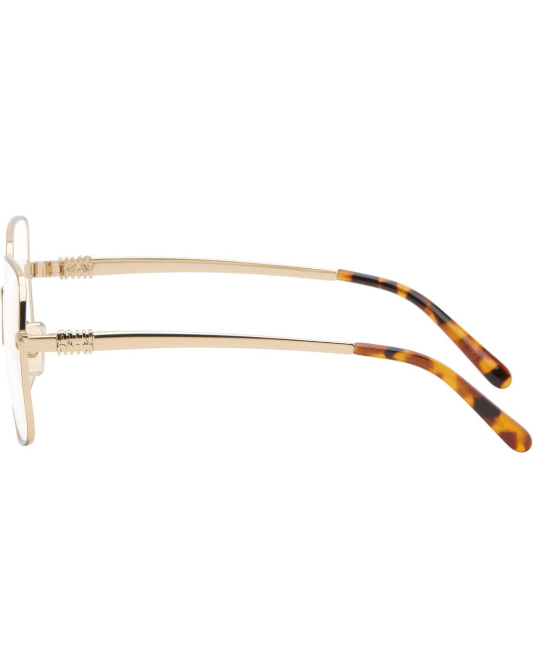 Miu Miu Black Large Square Metal Glasses