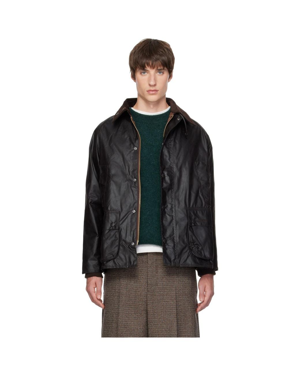 Barbour Black Bedale Waxed Jacket for men
