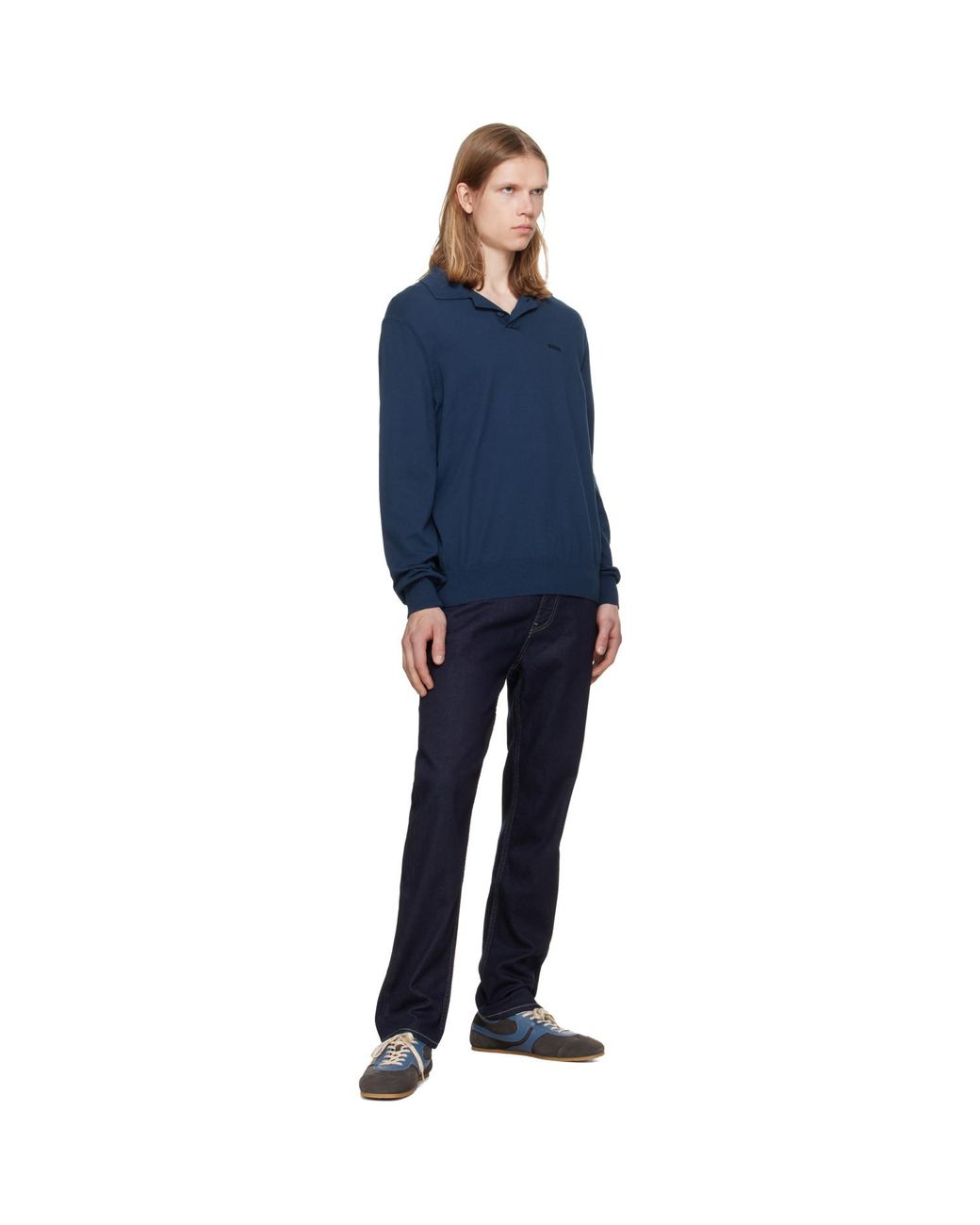 Boss Blue Straight-Fit Stretch Jeans for men