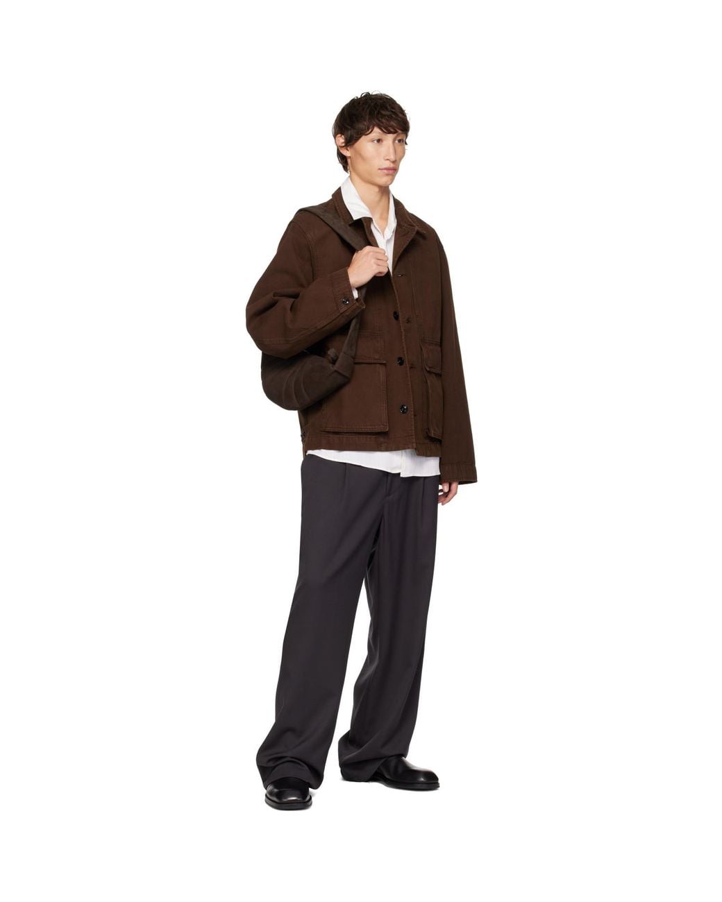 Lemaire Brown Small Croissant Bag for men