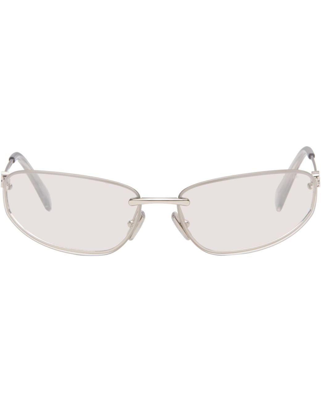 Miu Miu Multicolor Rimless Metal Oval Sunglasses