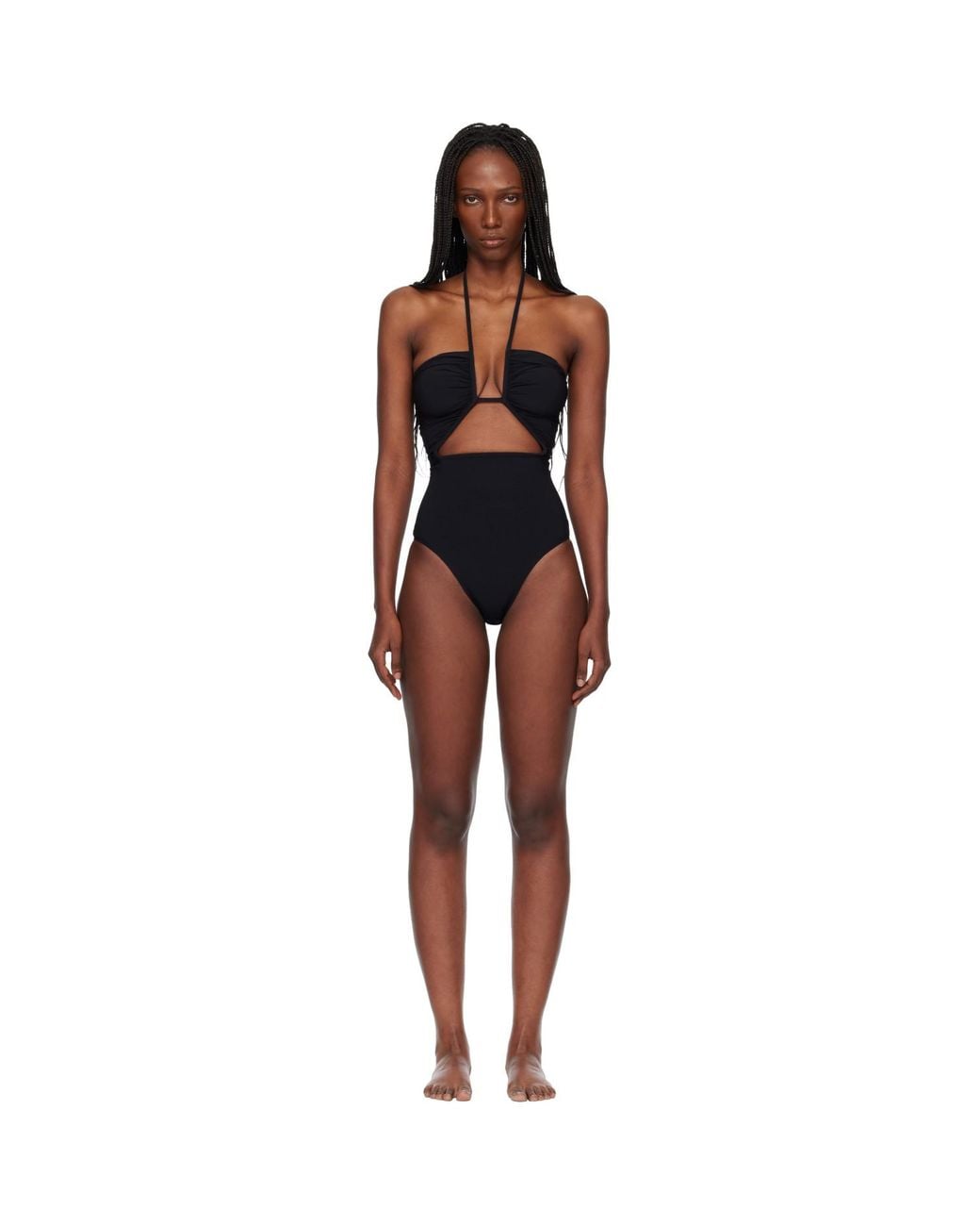 Rick Owens Black Temple Prong Bather Swimsuit