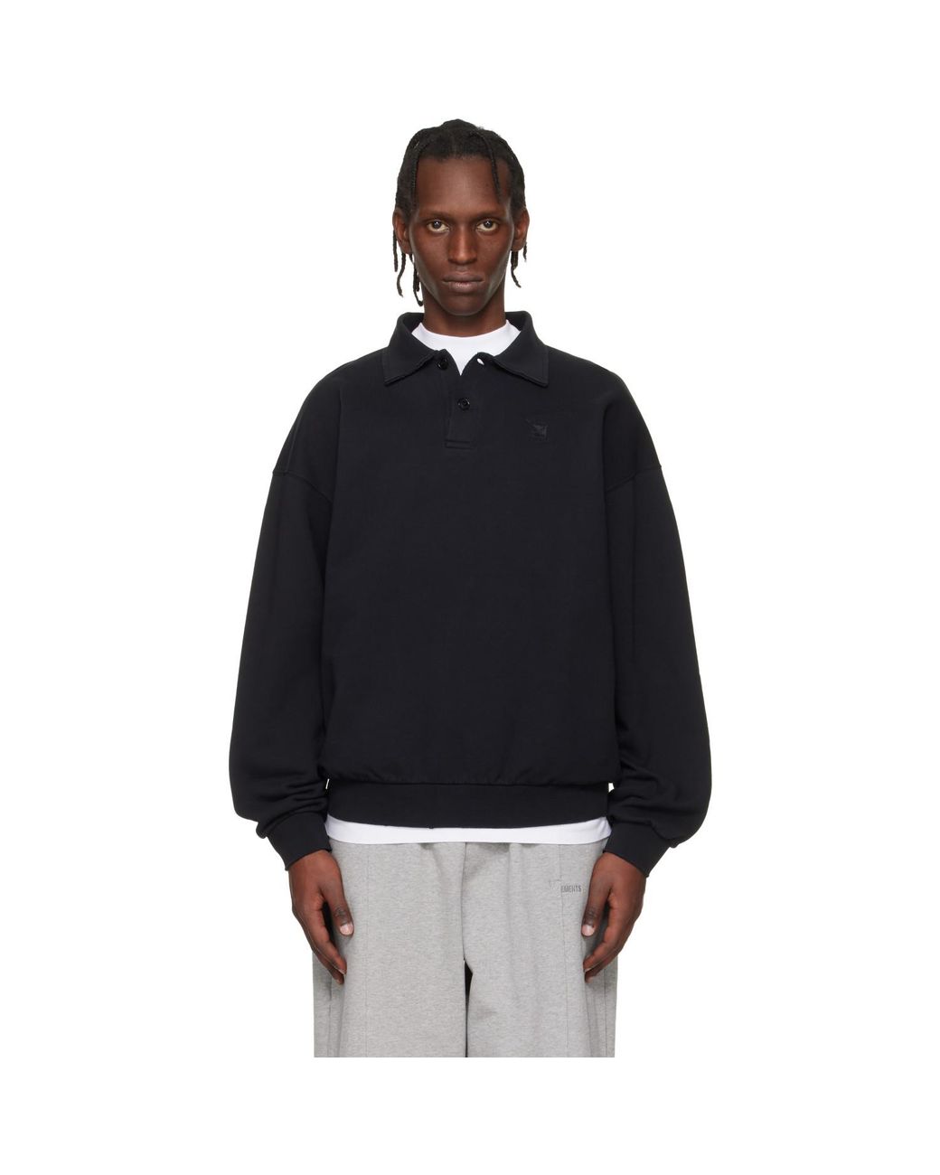 Vetements Black Distressed Logo Polo for men