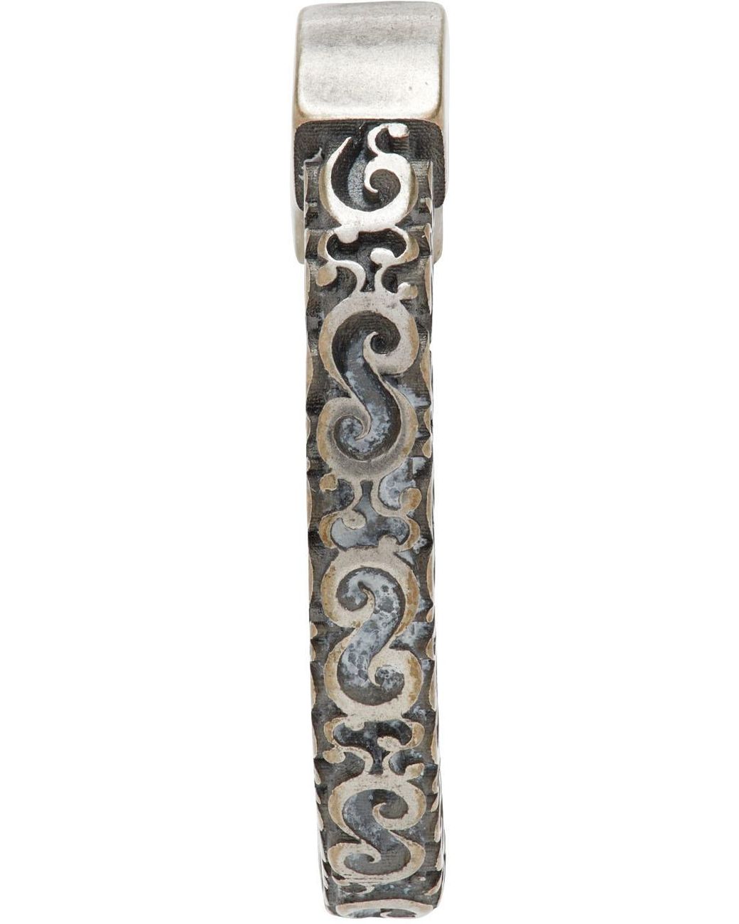Metallic Mens Jewellery Earrings and ear cuffs Maison Margiela Engraved Number Single Earring in Silver for Men 