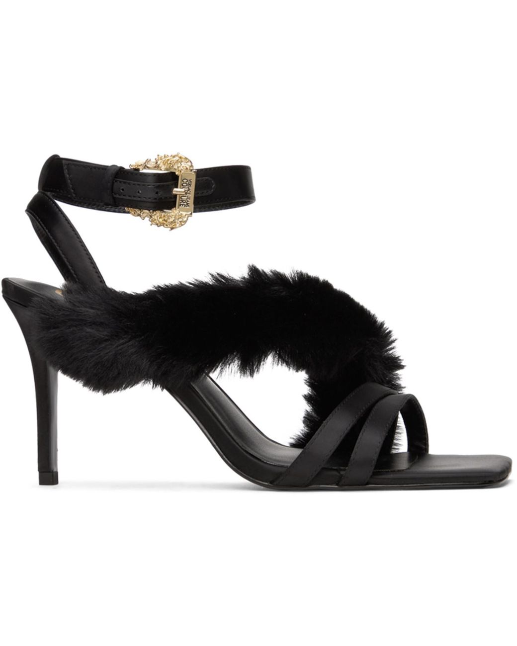Versace Jeans Couture Black Emily Heeled Sandals