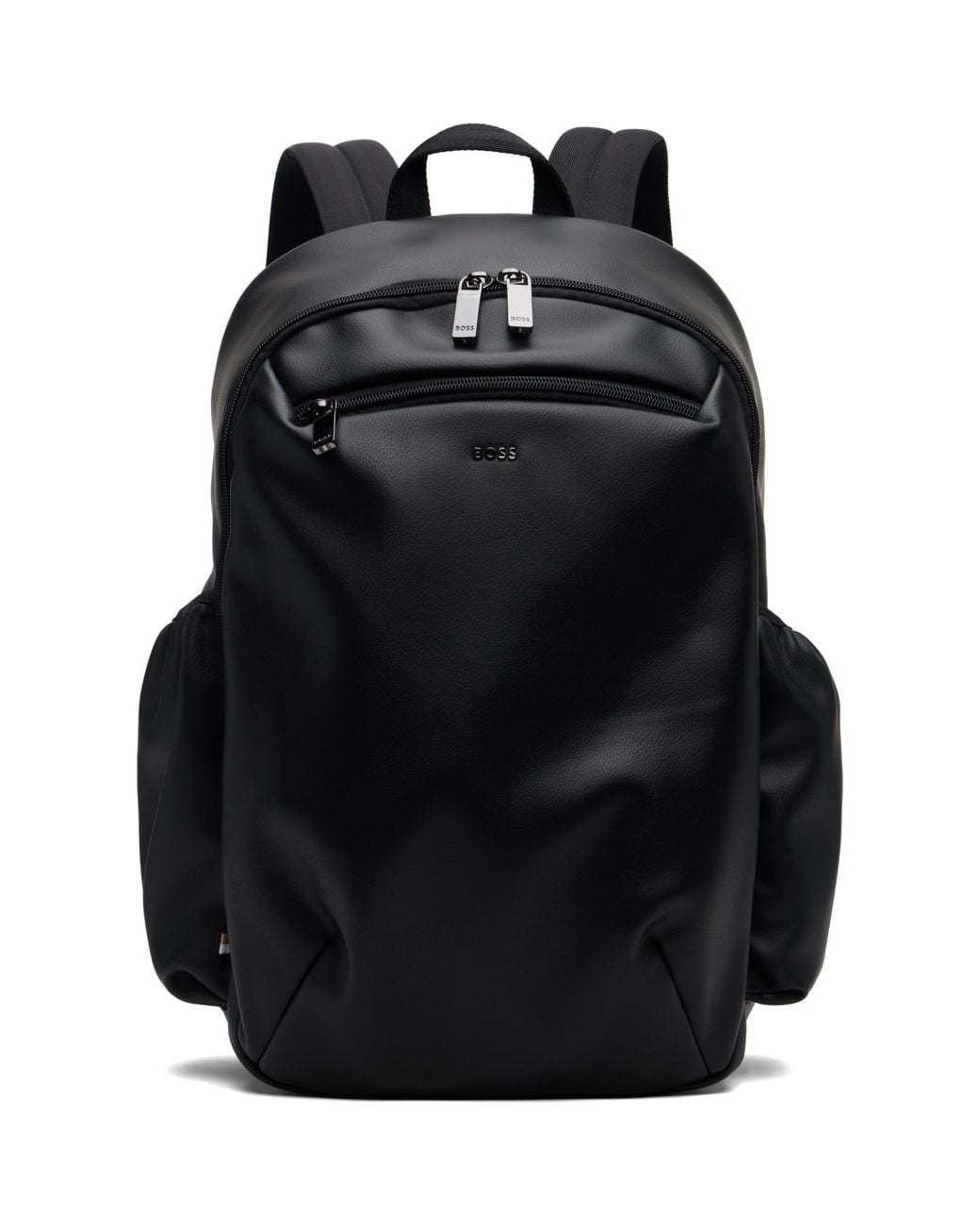 Boss Black Faux-Leather Backpack for men
