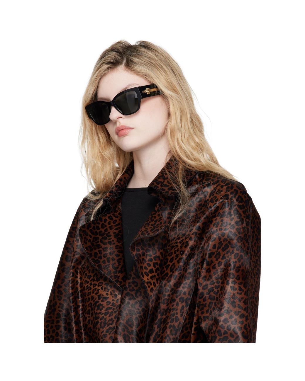 Versace Gray Medusa Focus Cat-Eye Sunglasses