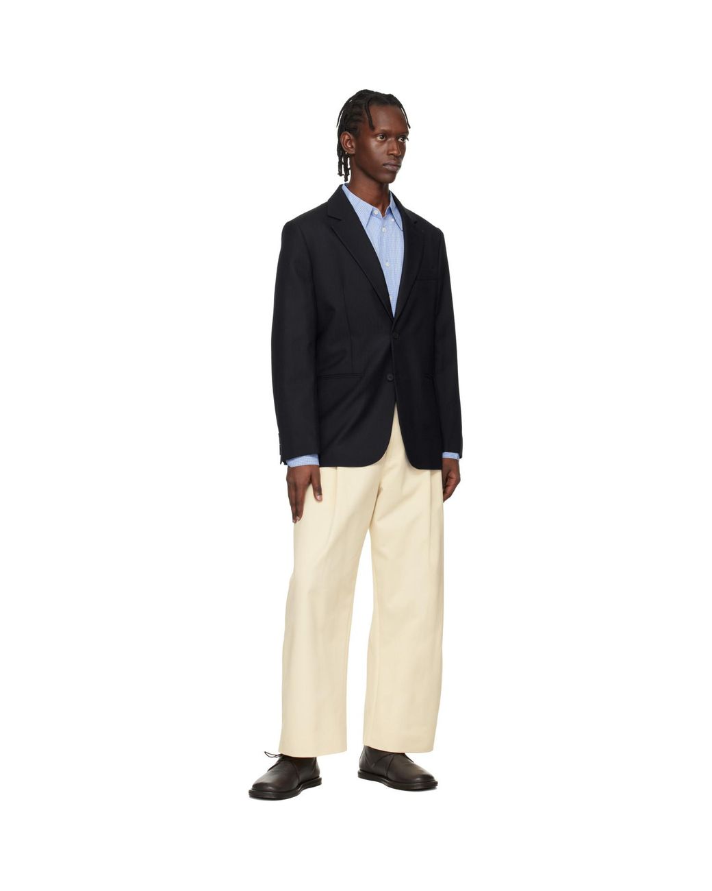 Studio Nicholson Natural Off- Sorte Trousers for men