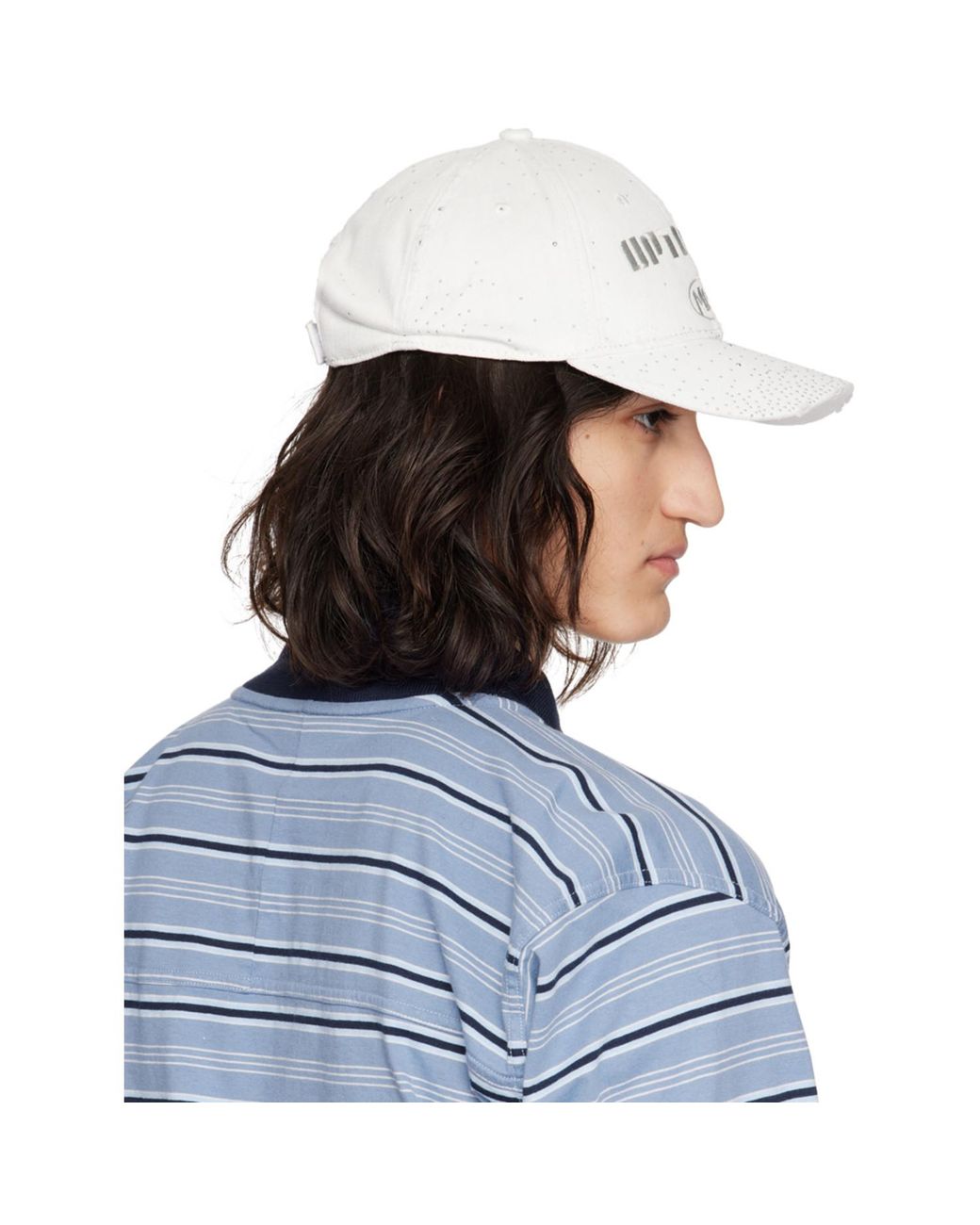 Martine Rose Blue Rolled Back Cap for men