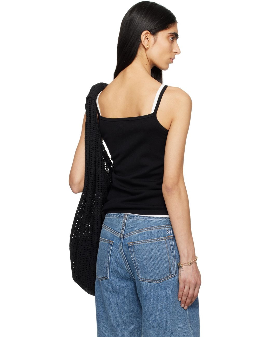 Still Here ブラック スクエア キャミソール Black