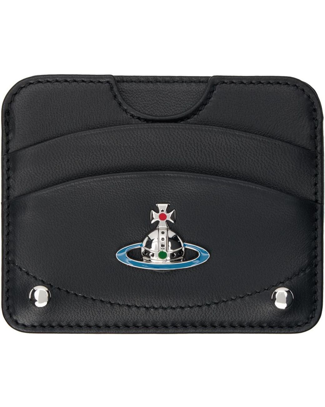 ★Vivienne Westwood★ Half Moon Flat Card Holder Black 54030 Half Moon Card Holder in BLACK | Vivienne Westwood®