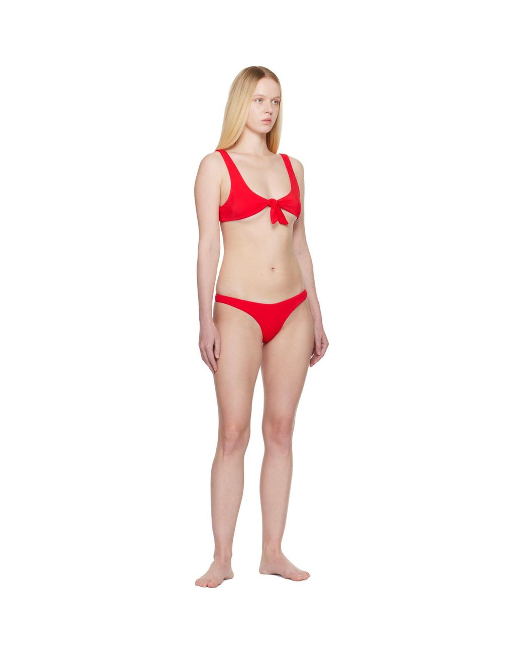 The Attico Red Self-Tie Bikini
