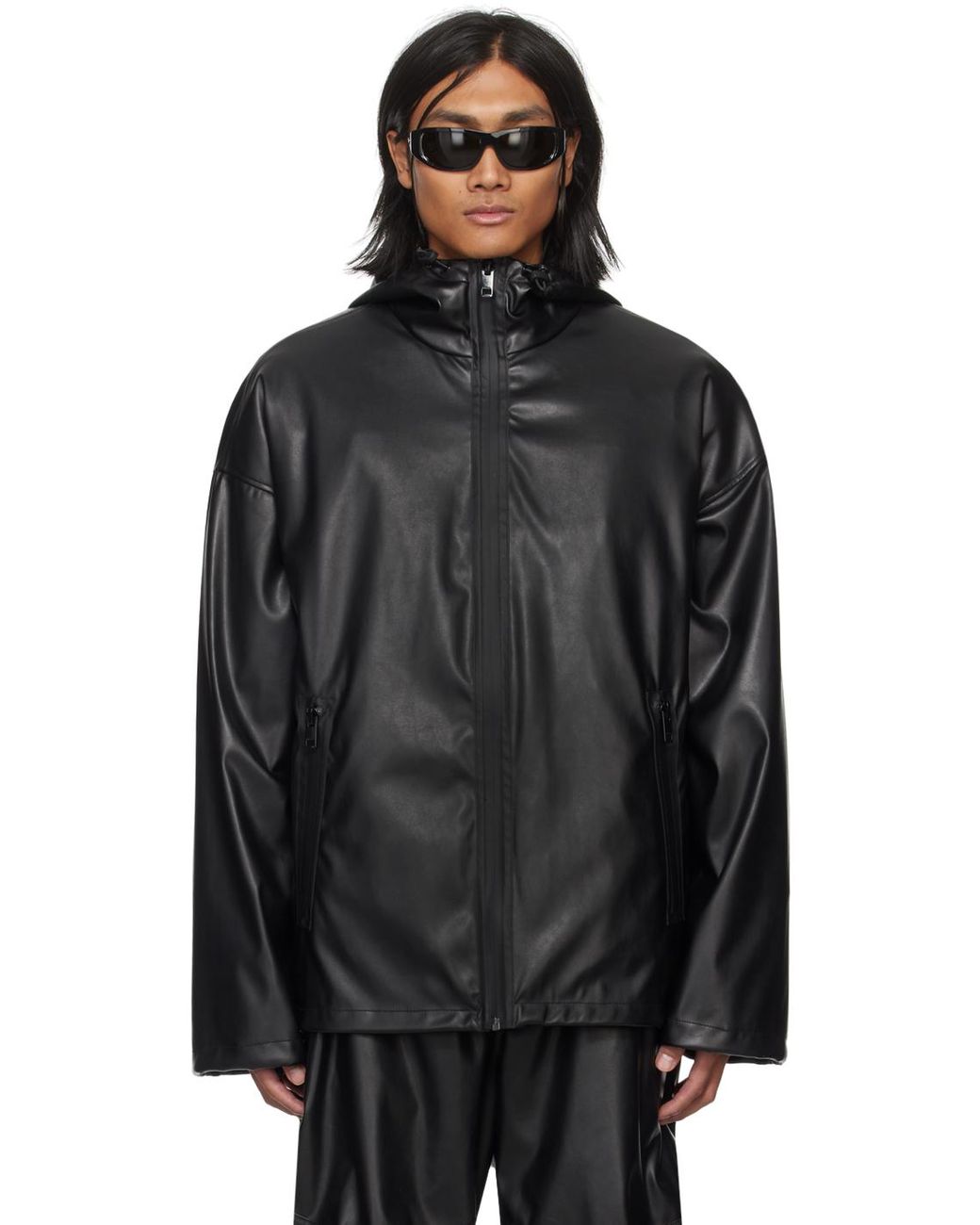 DIESEL Black J-micc Faux-leather Jacket for Men | Lyst