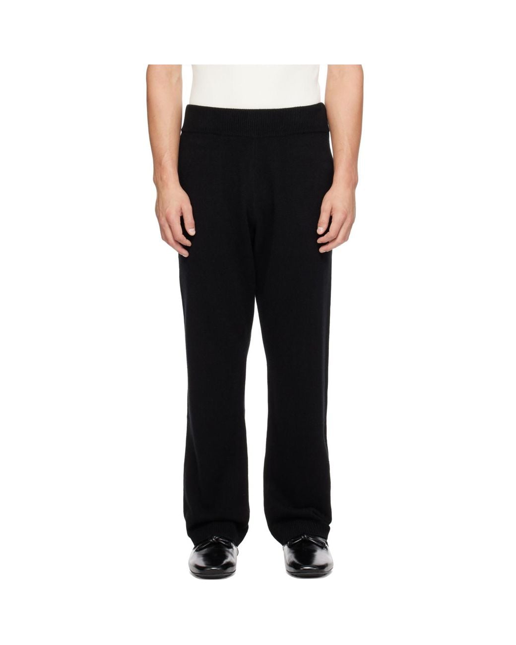 Entire studios Black Knit Cashmere Sweatpants for men