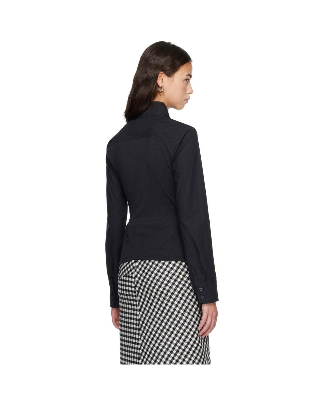 Jean Paul Gaultier Black Bi Material Shirt