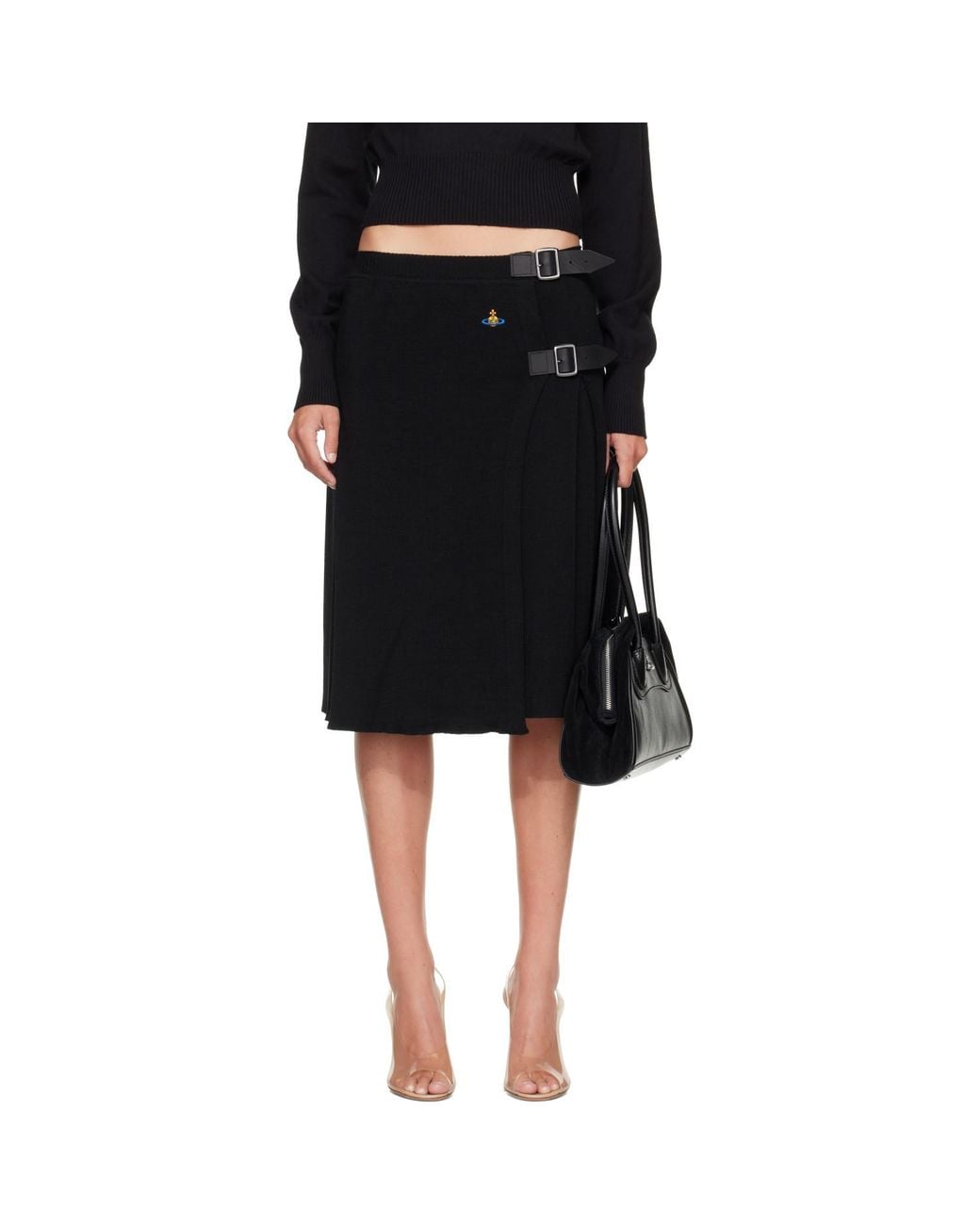 Vivienne Westwood Black Alex Kilt Midi Skirt