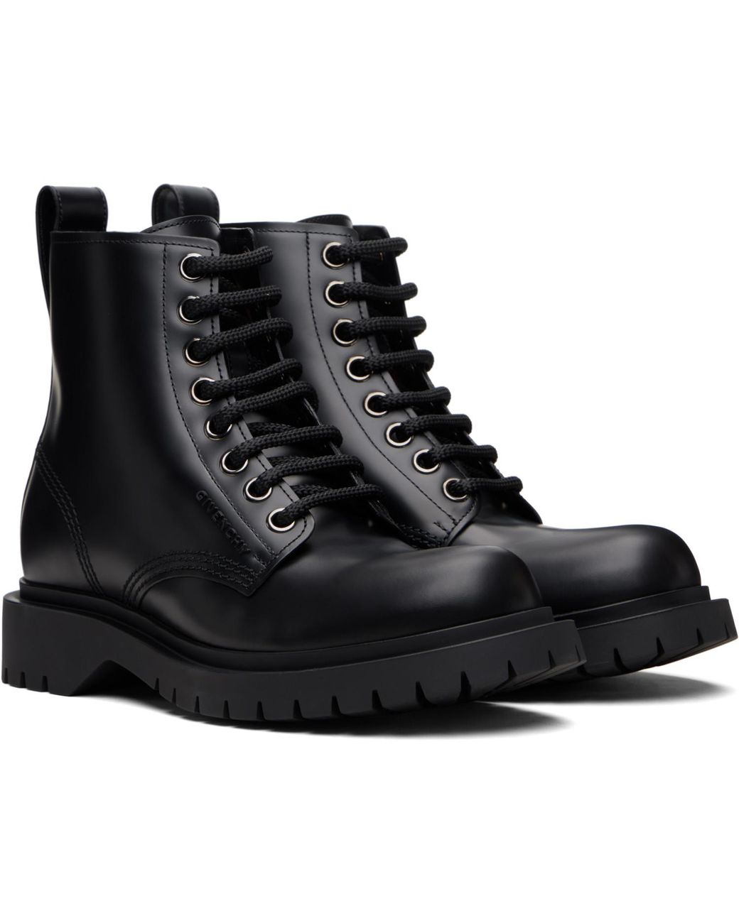 Givenchy Black Lace Up Boots