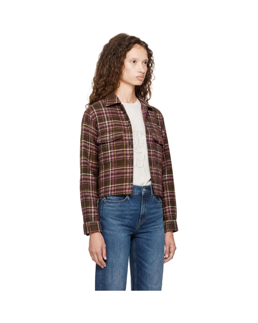 R13 Brown Padded Cropped Jacket