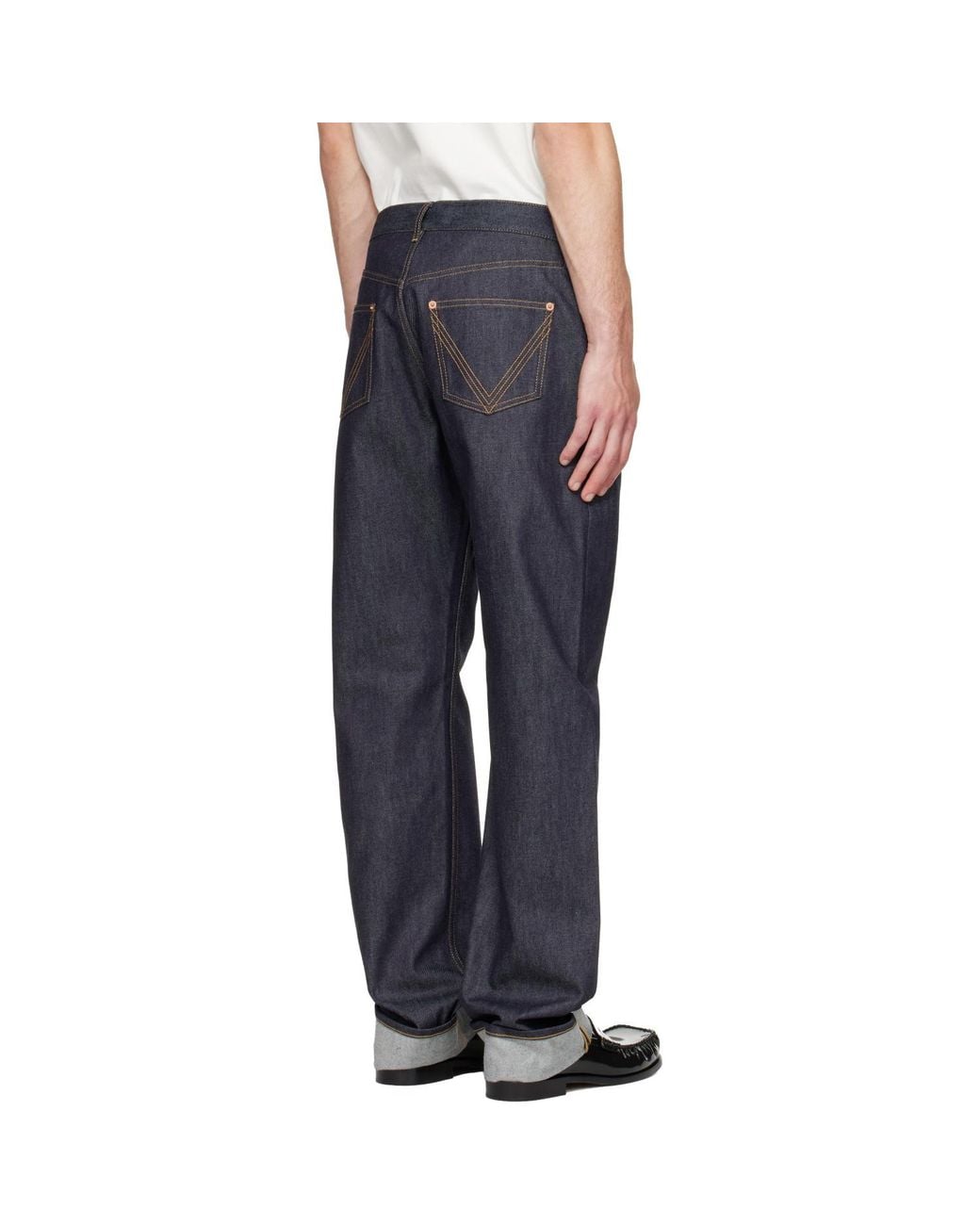 Bottega Veneta Blue Rolled Cuffs Jeans for men