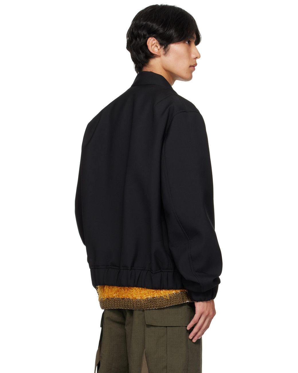 Sacai Suiting Blouson Bomber Jacket in Black for Men | Lyst